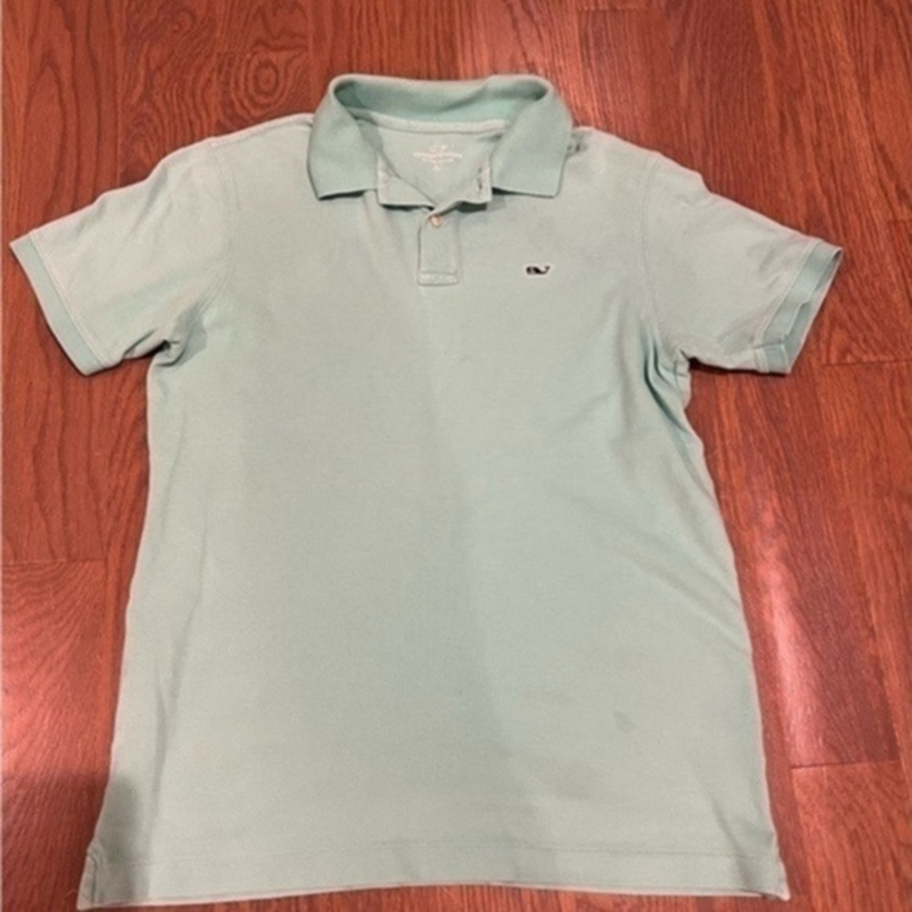 Vineyard Vines Polo Short Sleeve teal size Large L preppy old money summer H